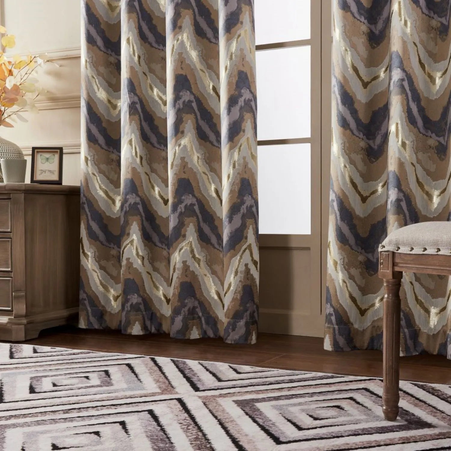 Dyson Unique Metallic Chevron Curtains