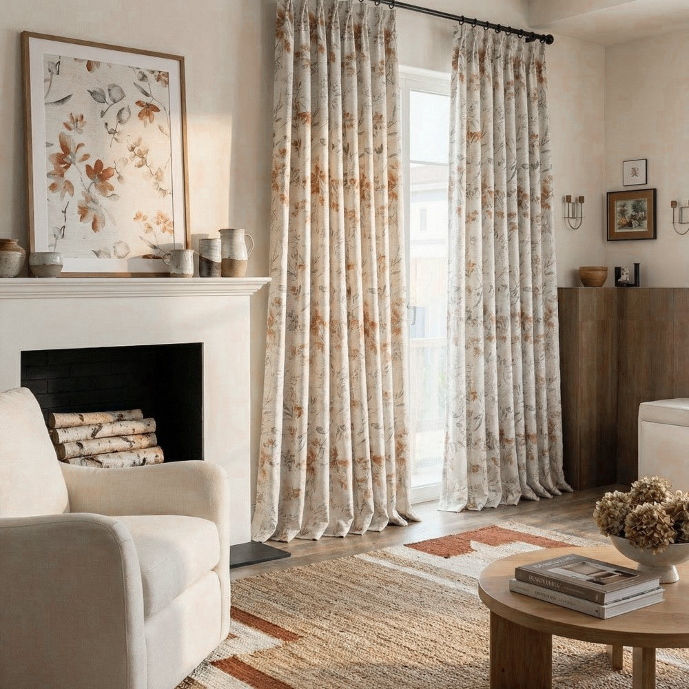 Eilleen Elegant Subtle Printed Gesang Floral Curtains