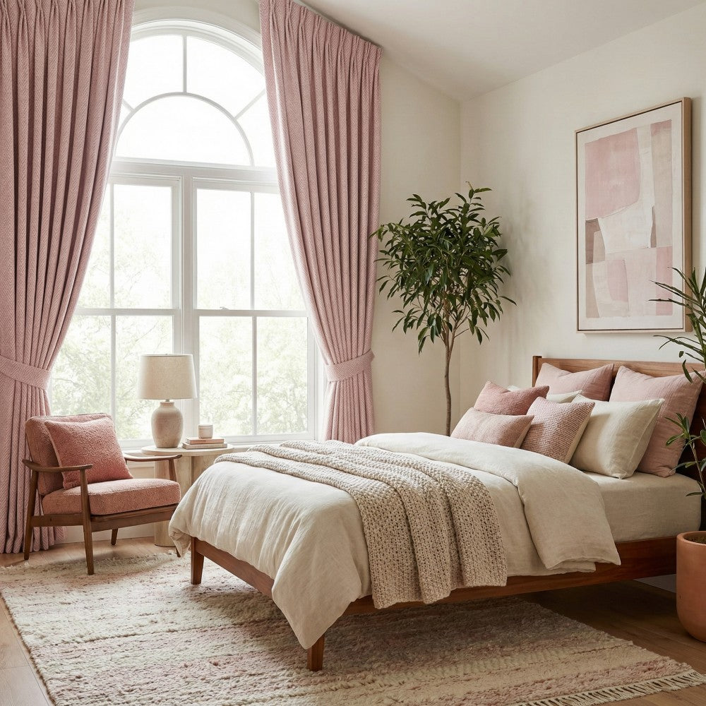 Eli Classic Herringbone Cotton Curtains