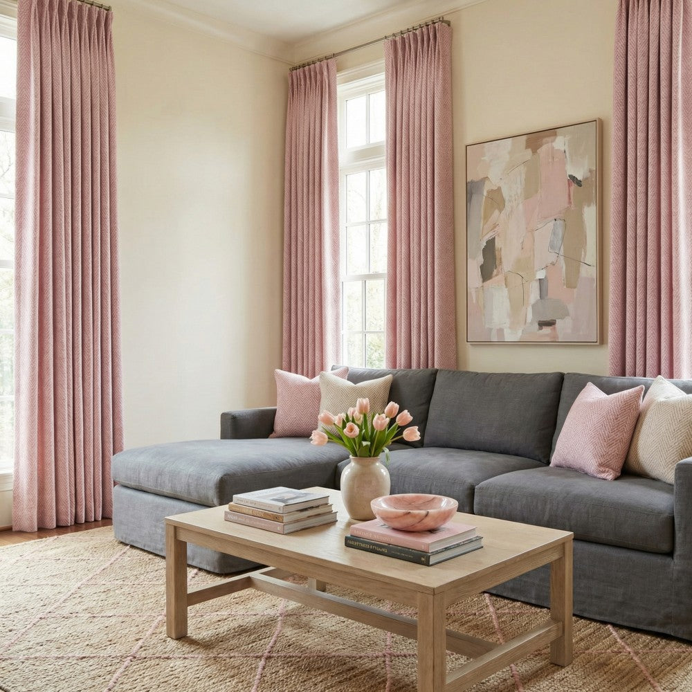 Eli Classic Herringbone Cotton Curtains