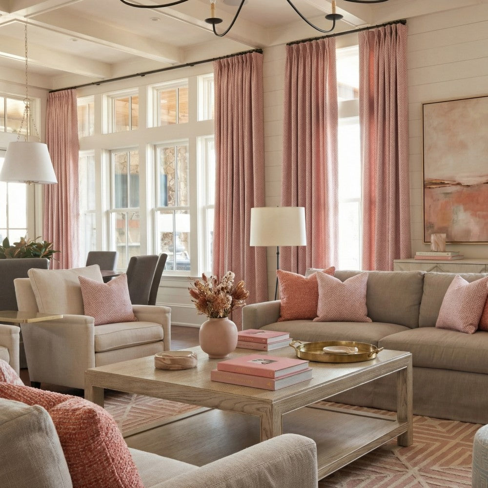 Eli Classic Herringbone Cotton Curtains