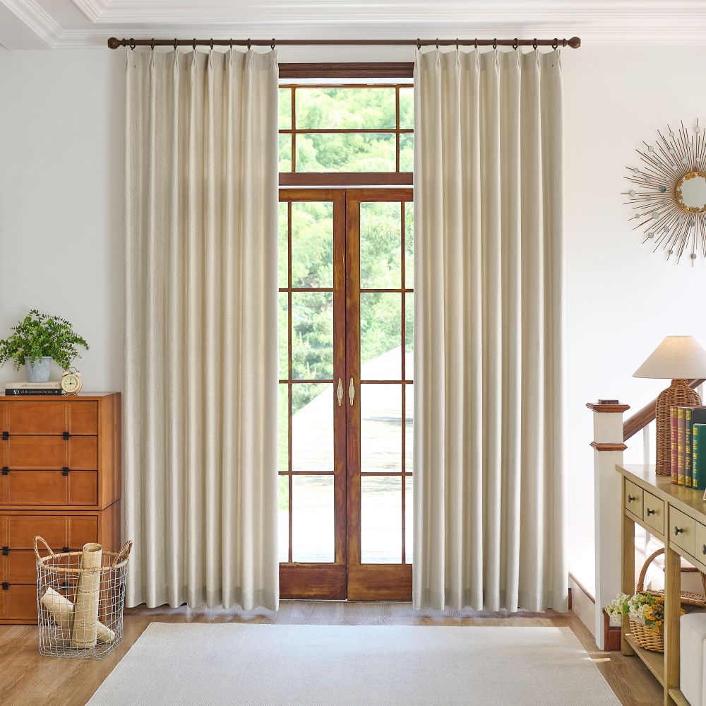 Eli Classic Herringbone Cotton Curtains