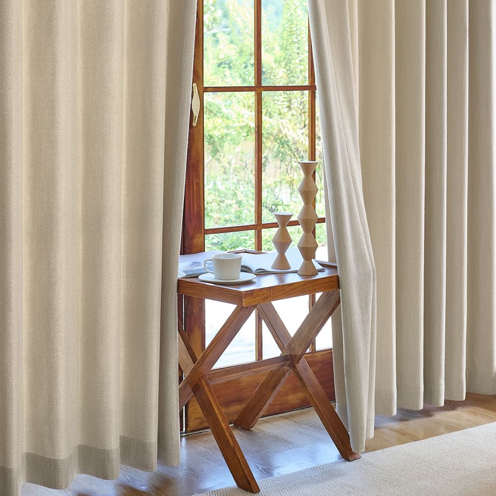 Eli Classic Herringbone Cotton Curtains