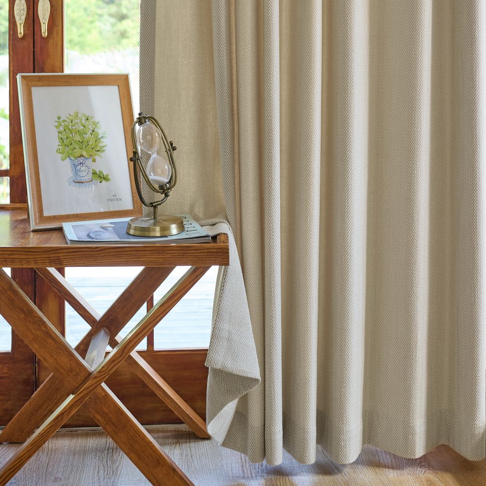 Eli Classic Herringbone Cotton Curtains