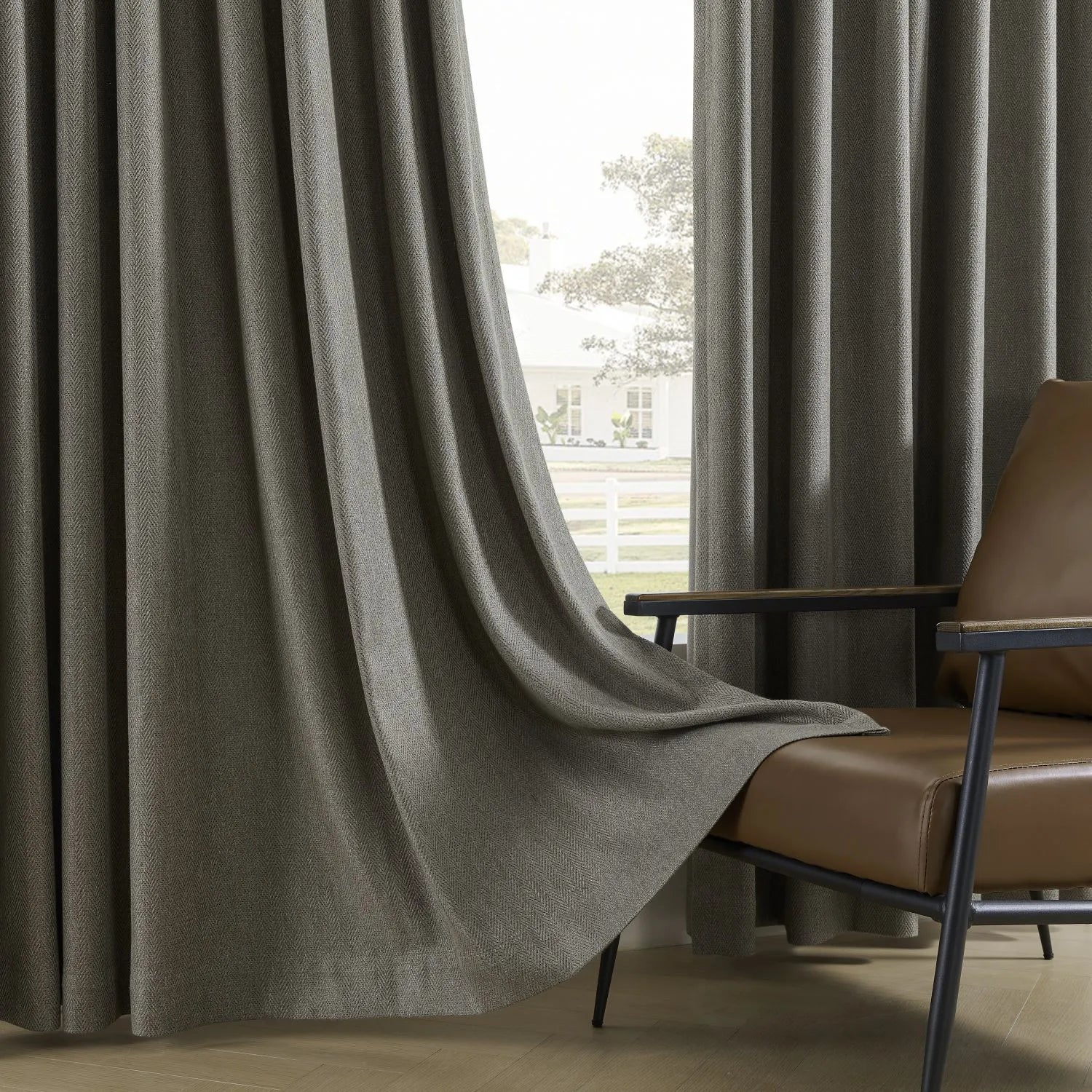 Eli Classic Herringbone Cotton Curtains