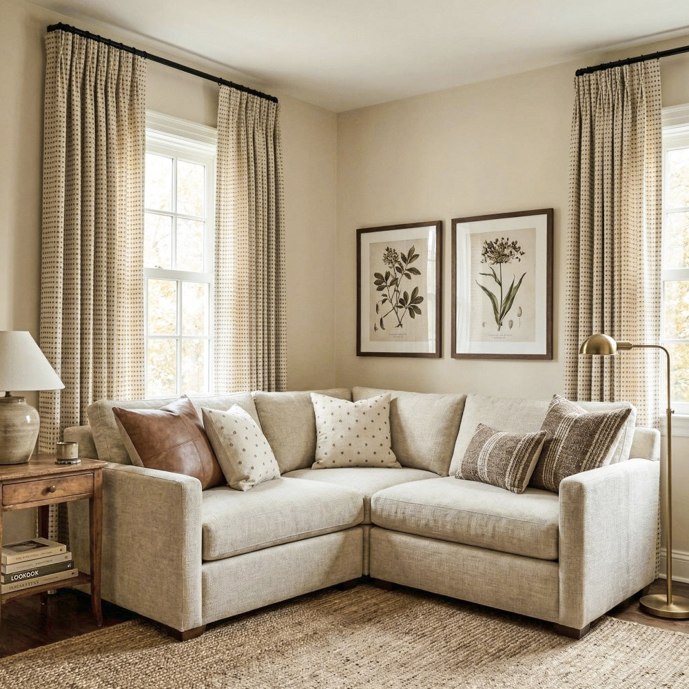 Elio Stripe Woven Textured Linen Curtains