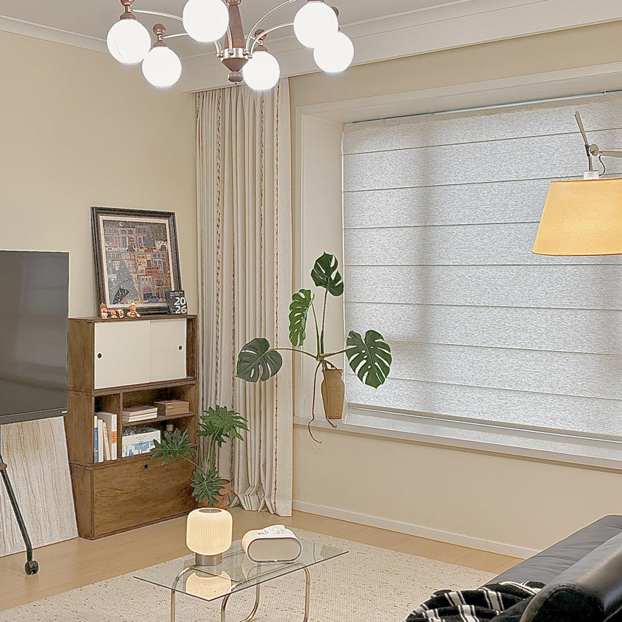 Erika Rustic Style Striped Linen Curtains