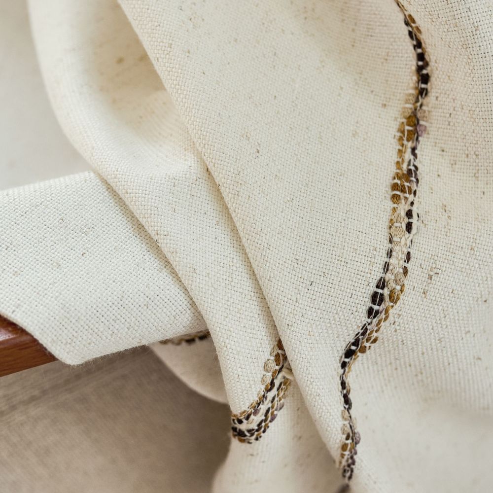 Erika Rustic Style Striped Linen Curtains