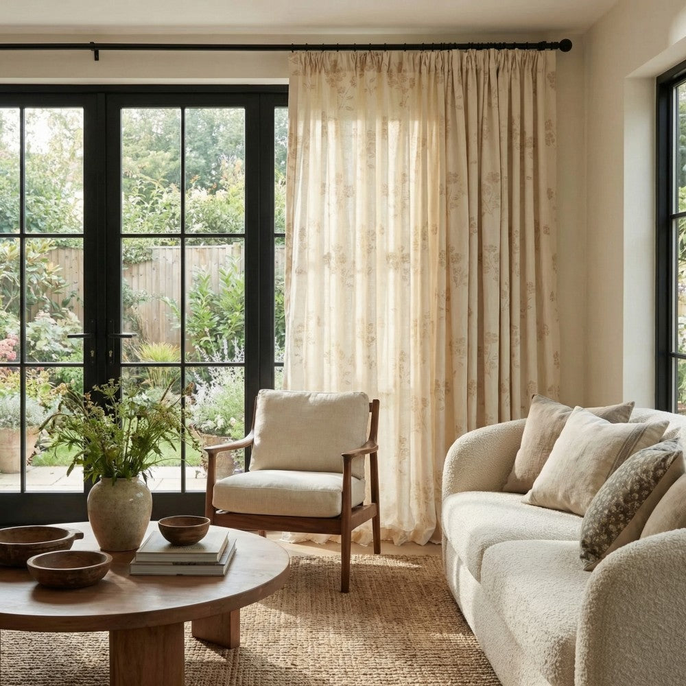 Erin Delicate Floral Linen Cotton Curtains
