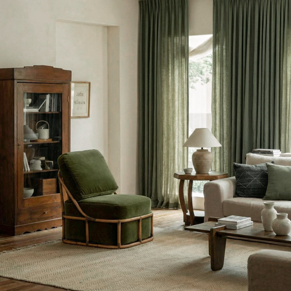 Evan Soft Linen Blend Herringbone Textured Curtains