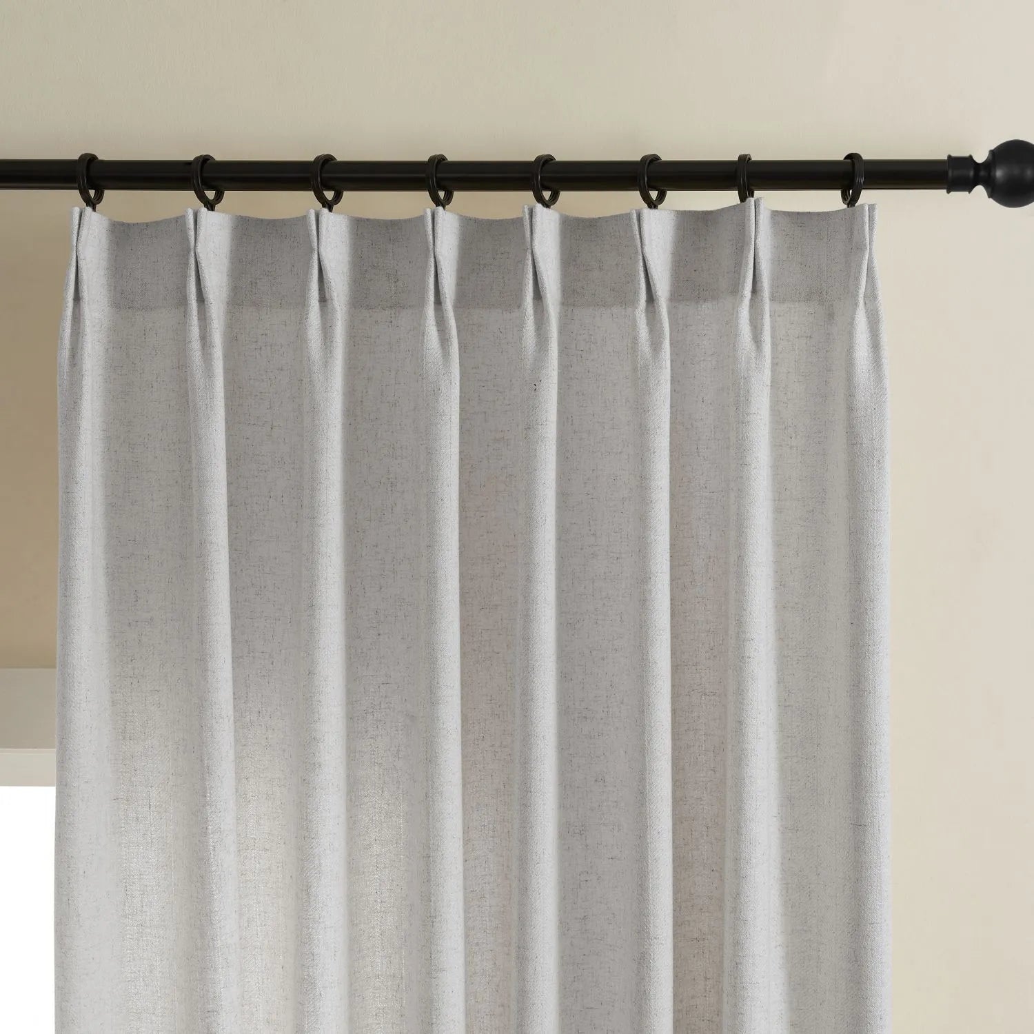 Evan Soft Linen Blend Herringbone Textured Curtains