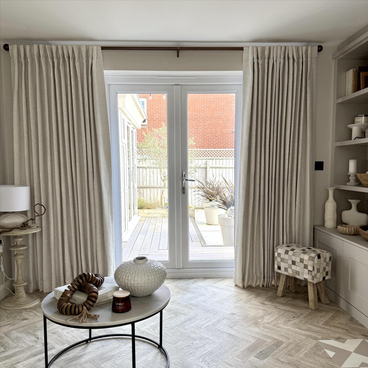 Evan Soft Linen Blend Herringbone Textured Curtains