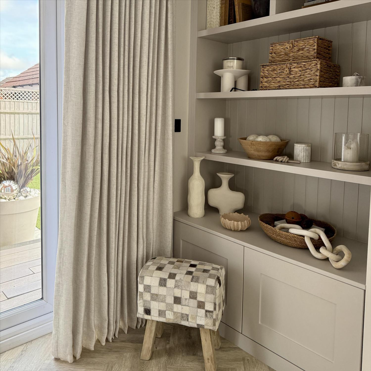 Evan Soft Linen Blend Herringbone Textured Curtains