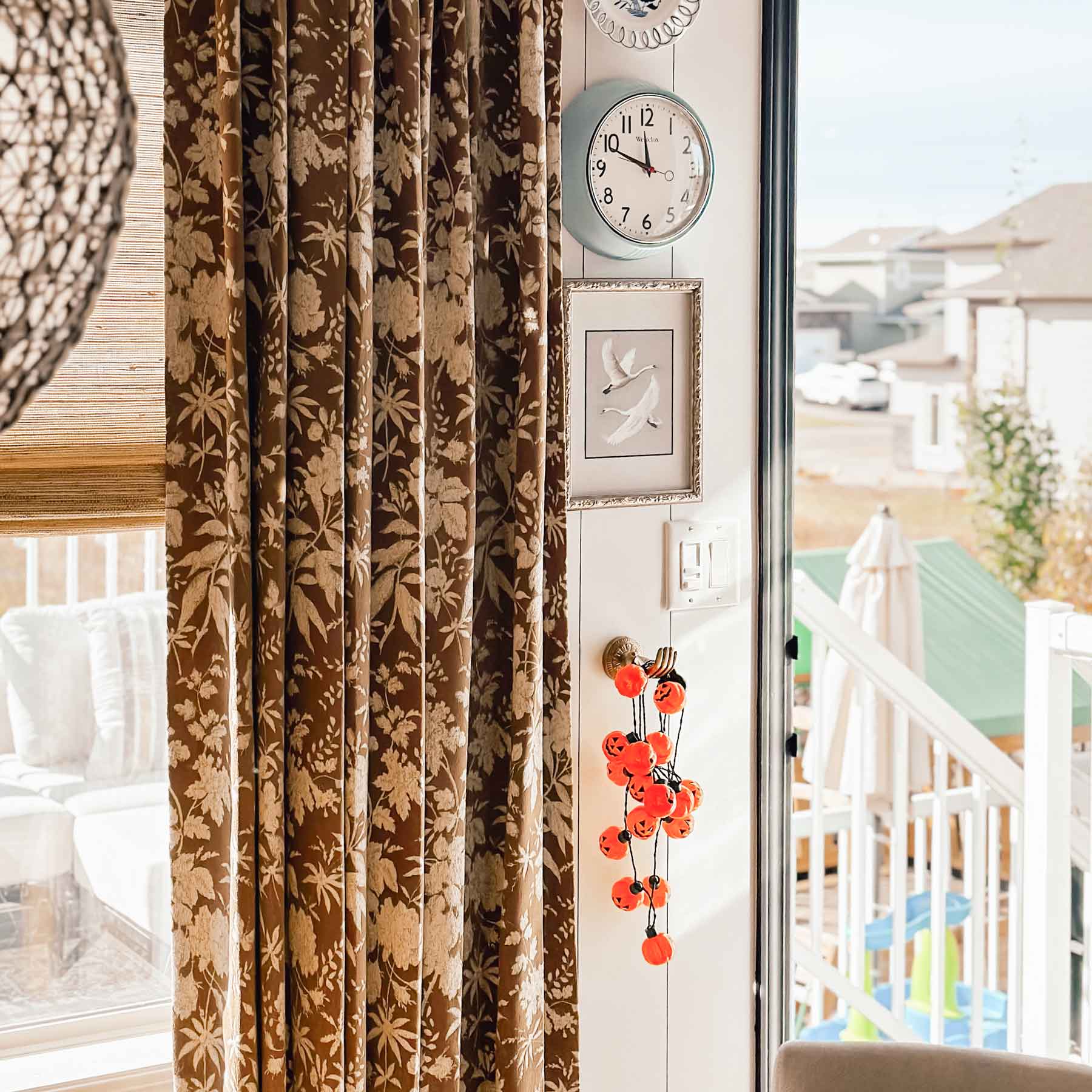 Faiga Vintage Style Brown Floral Jacquard Curtains