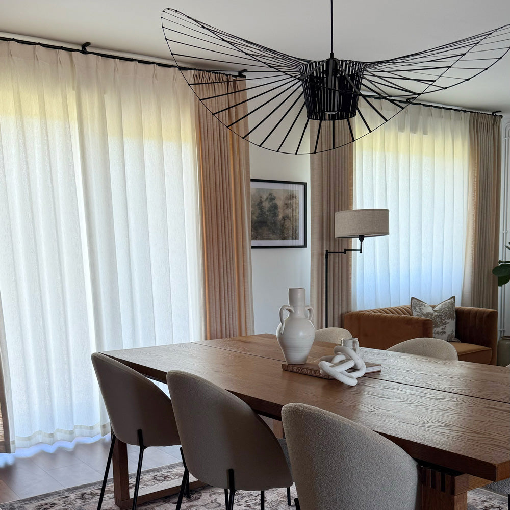 Rideaux transparents en lin coton texturé bouleau subtil Faye