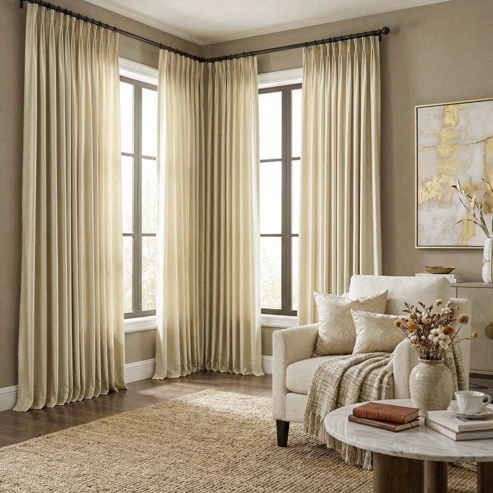 Finley Faux Satin Polyester Curtains