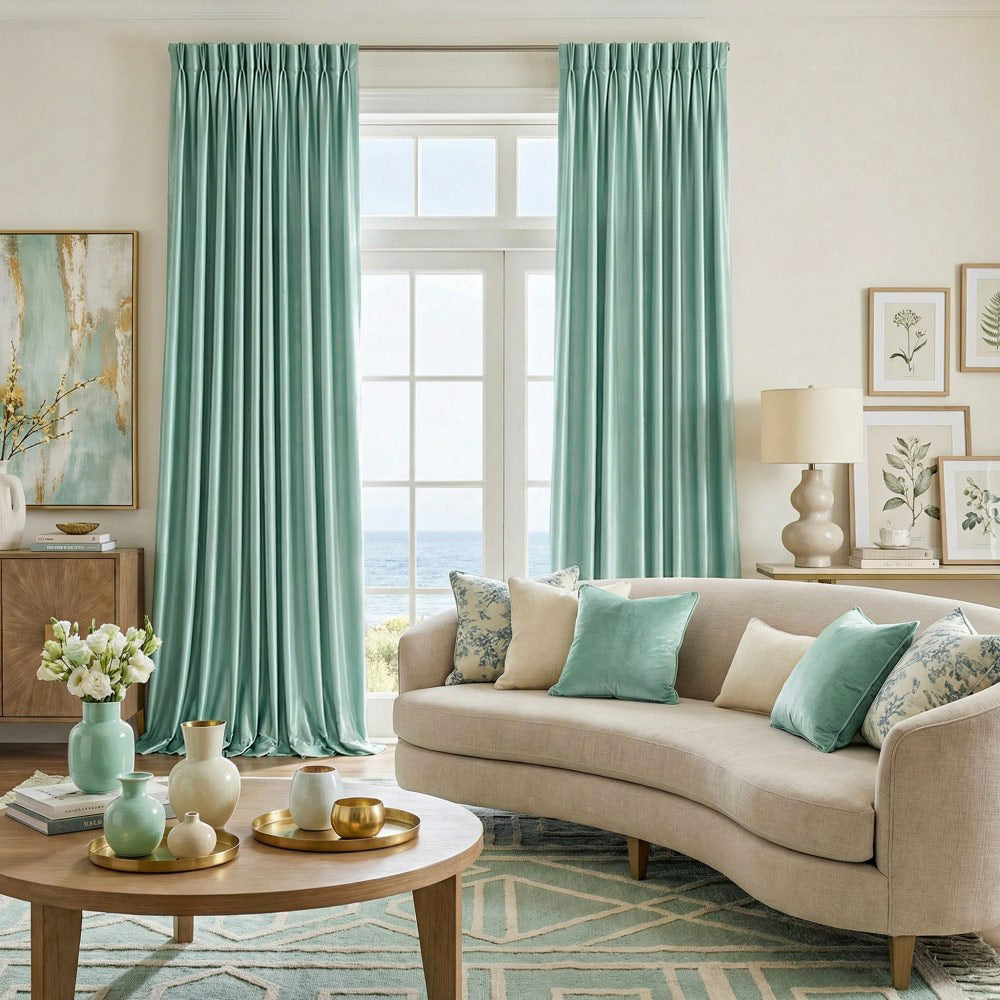 Finley Faux Satin Polyester Curtains