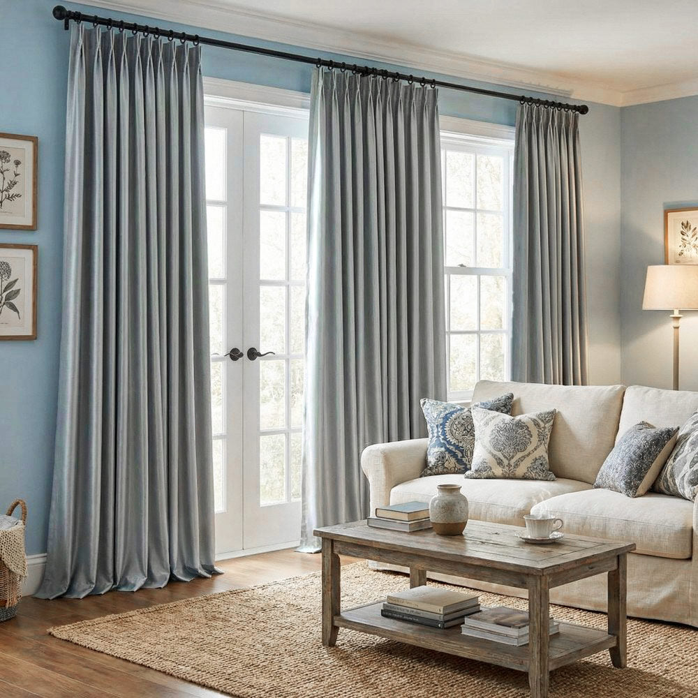 Finley Faux Satin Polyester Curtains