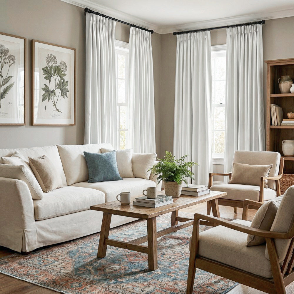 Finley Faux Satin Polyester Curtains