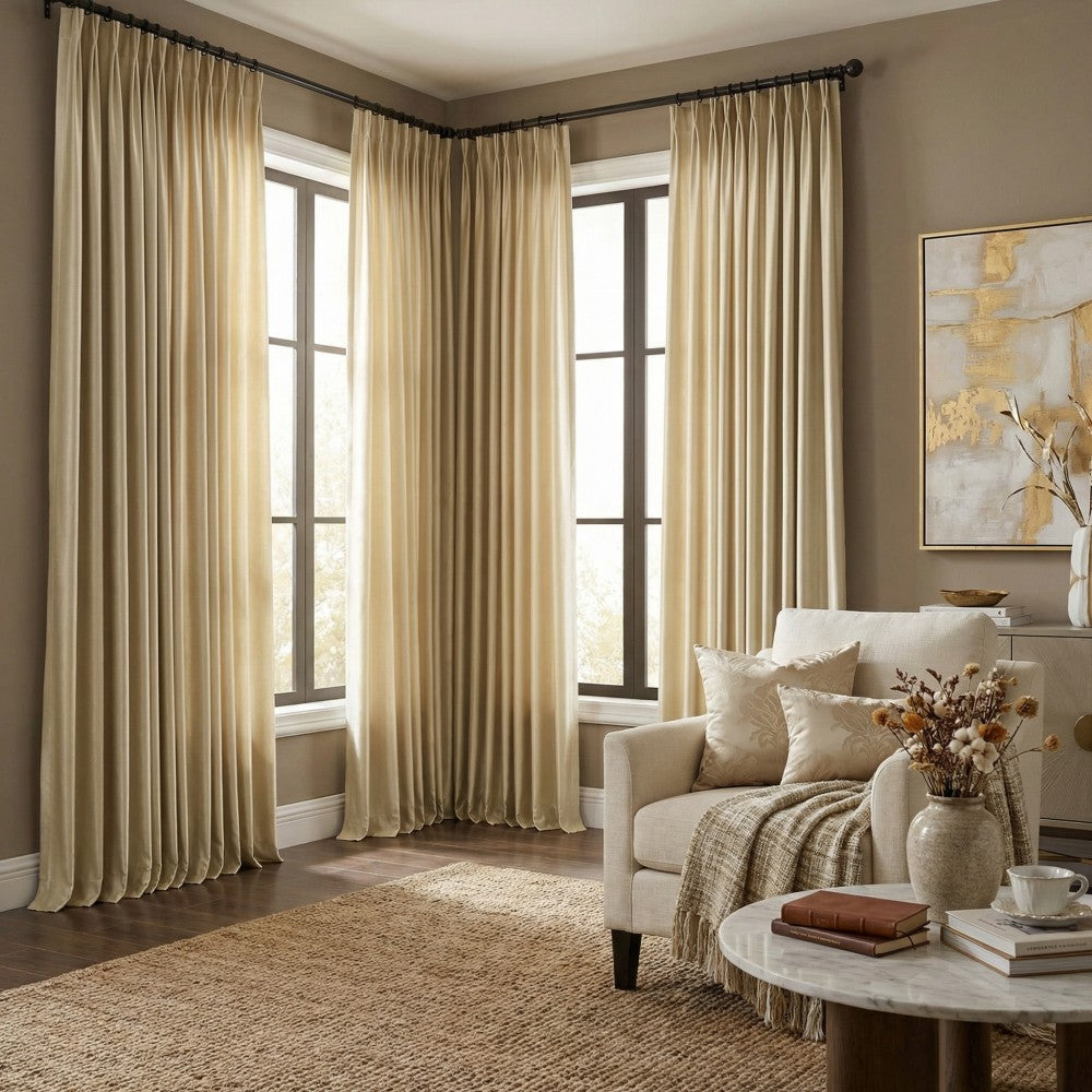 Finley Faux Satin Polyester Curtains
