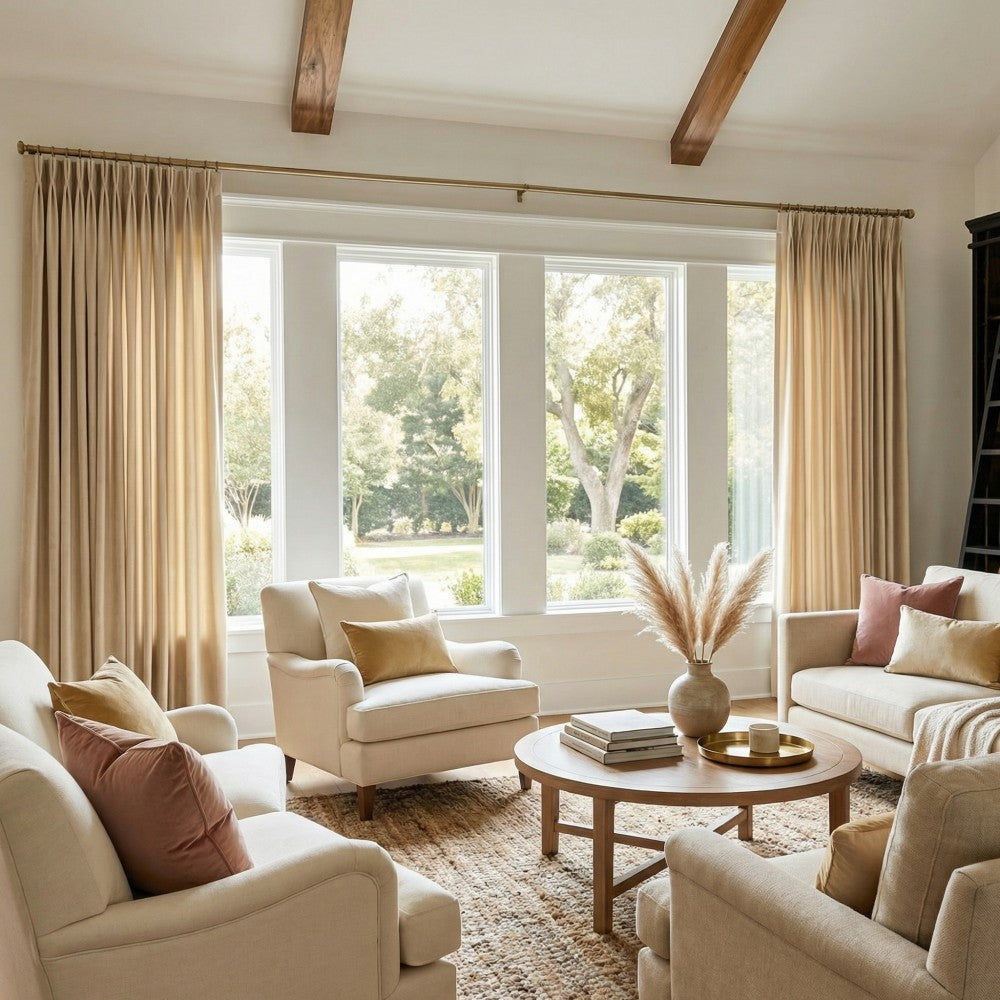 Finley Faux Satin Polyester Curtains