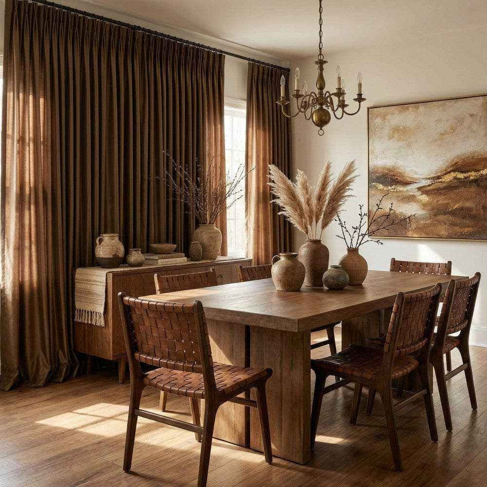 Finley Faux Satin Polyester Curtains