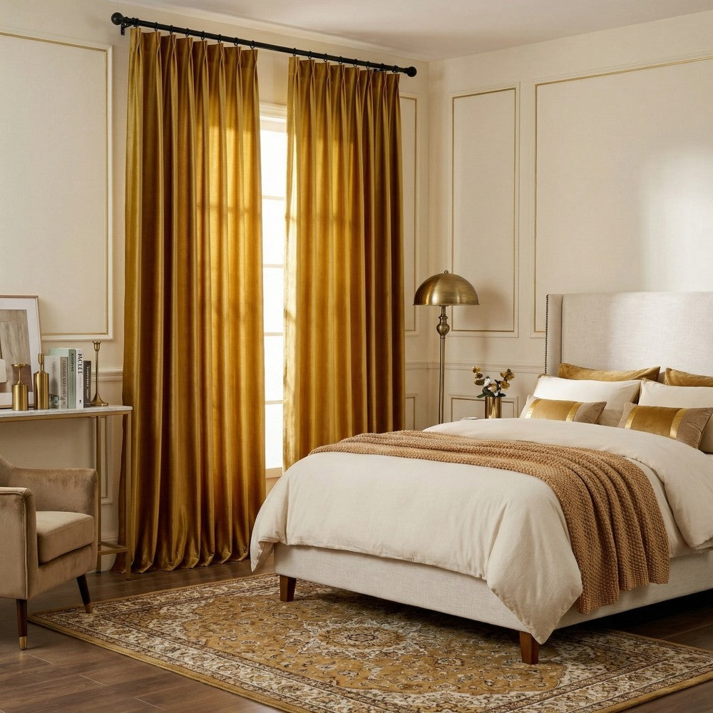 Finley Faux Satin Polyester Curtains