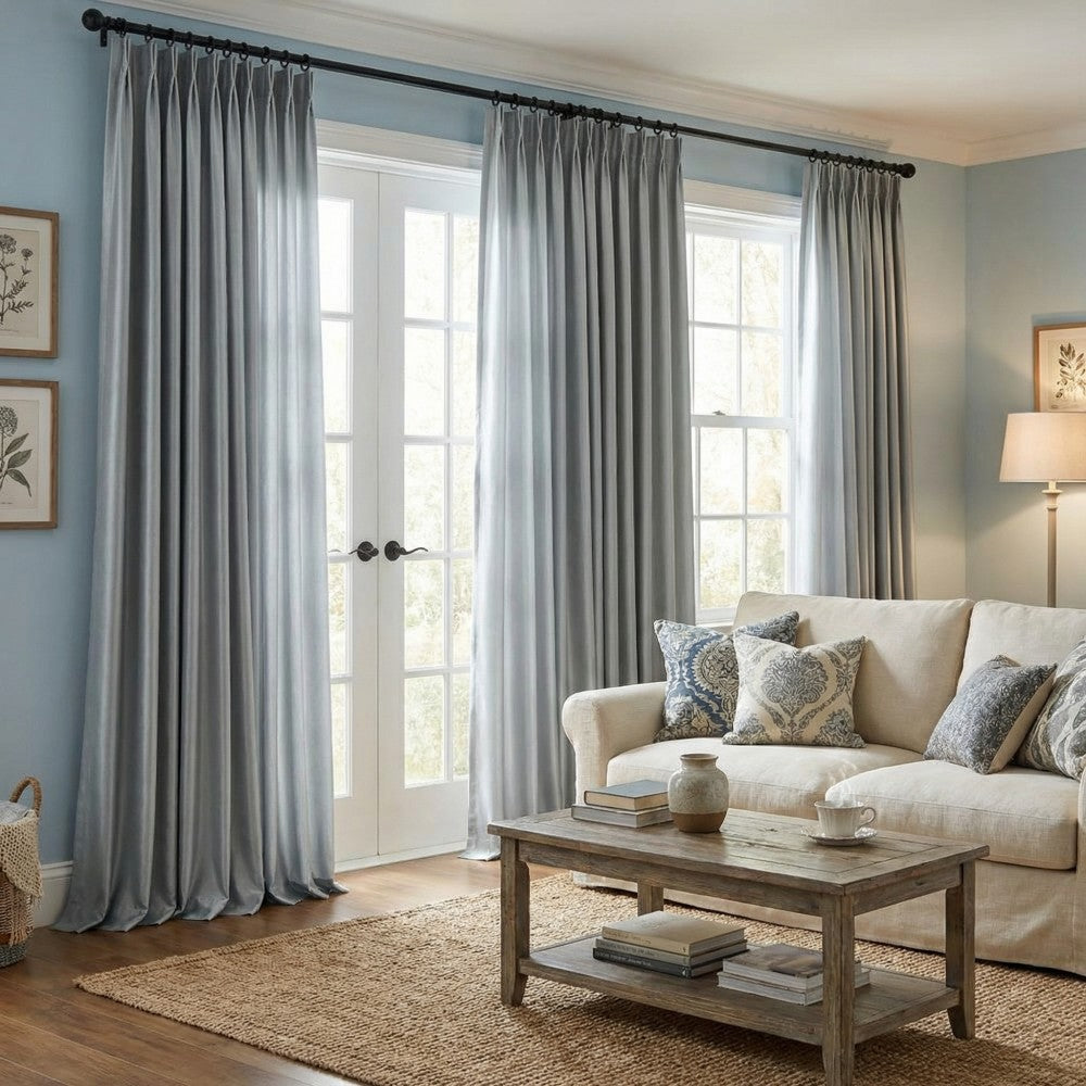 Finley Faux Satin Polyester Curtains