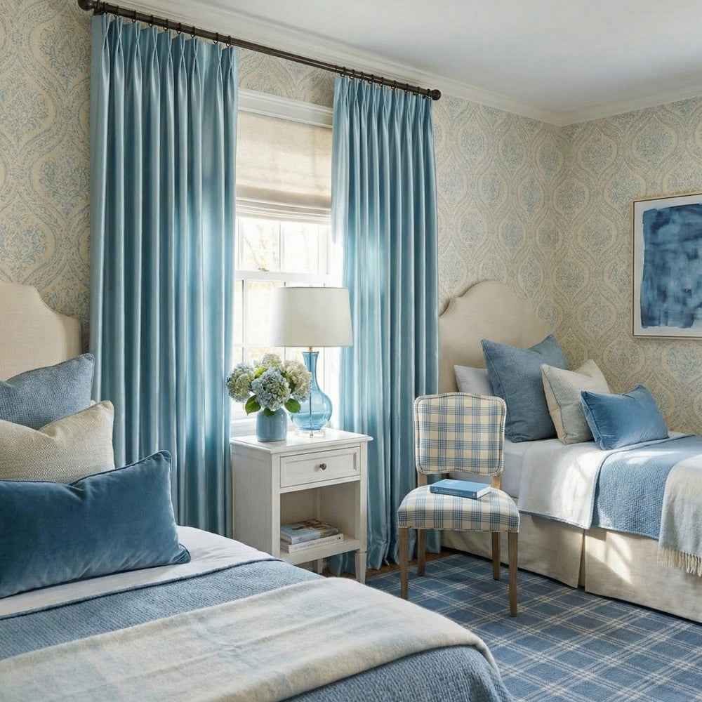 Finley Faux Satin Polyester Curtains