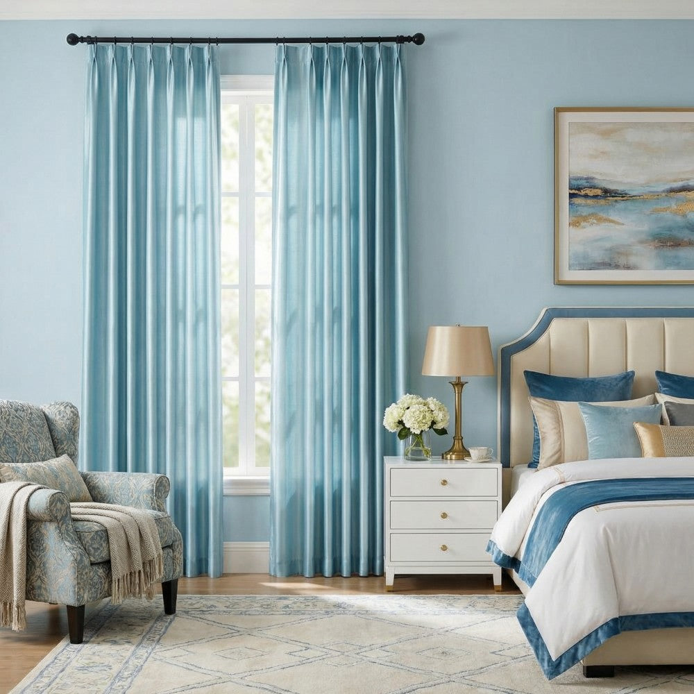 Finley Faux Satin Polyester Curtains