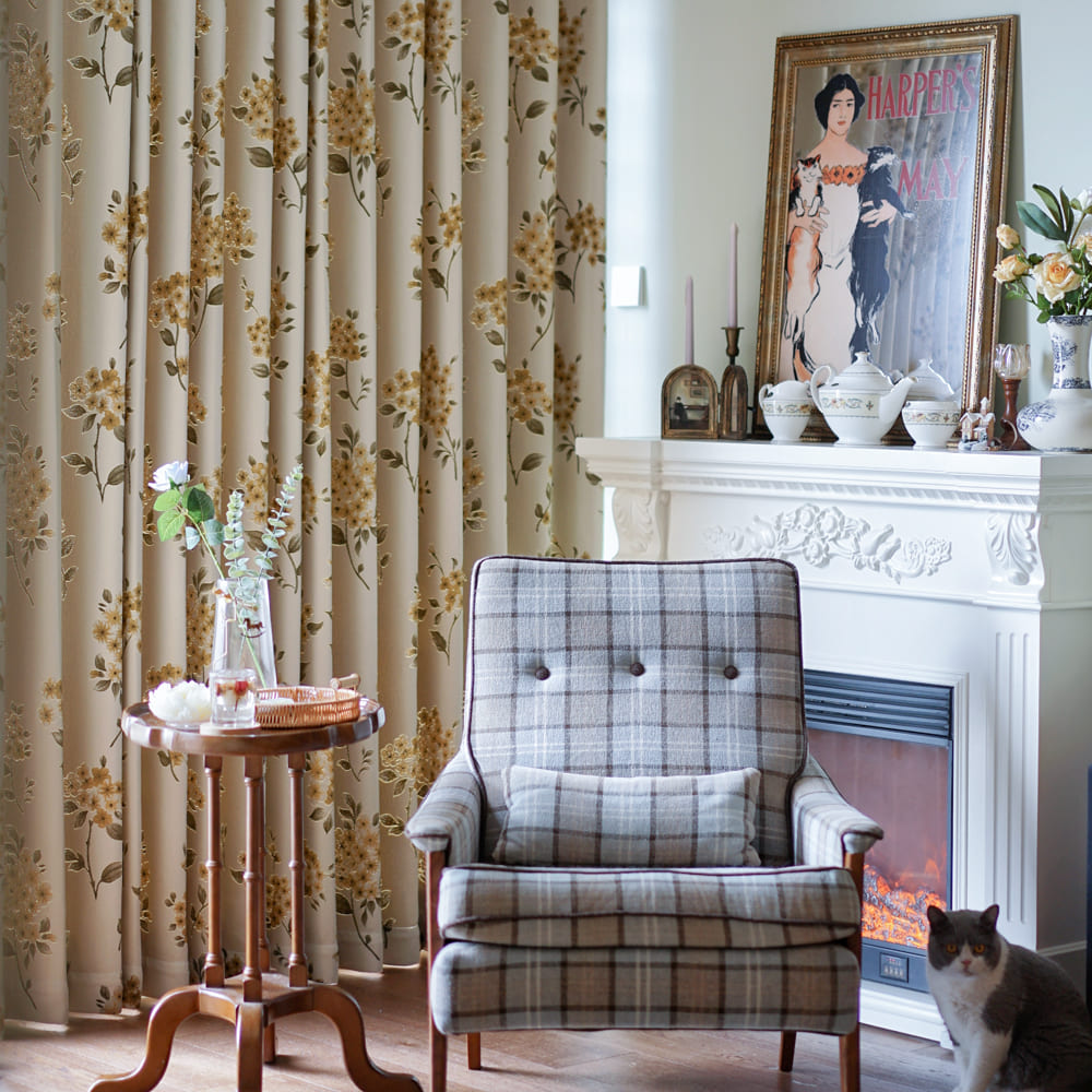 Florence Cherry Floral Room Darkening Curtains