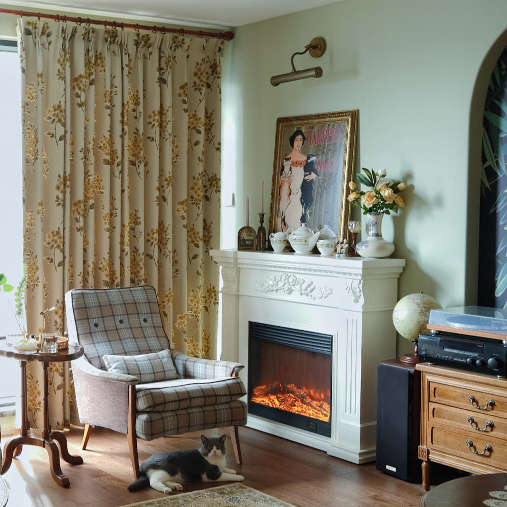 Florence Cherry Floral Room Darkening Curtains