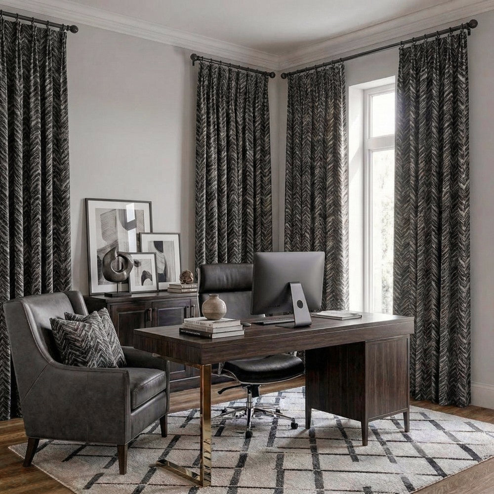 Rideaux Jacquard Chevron Gary