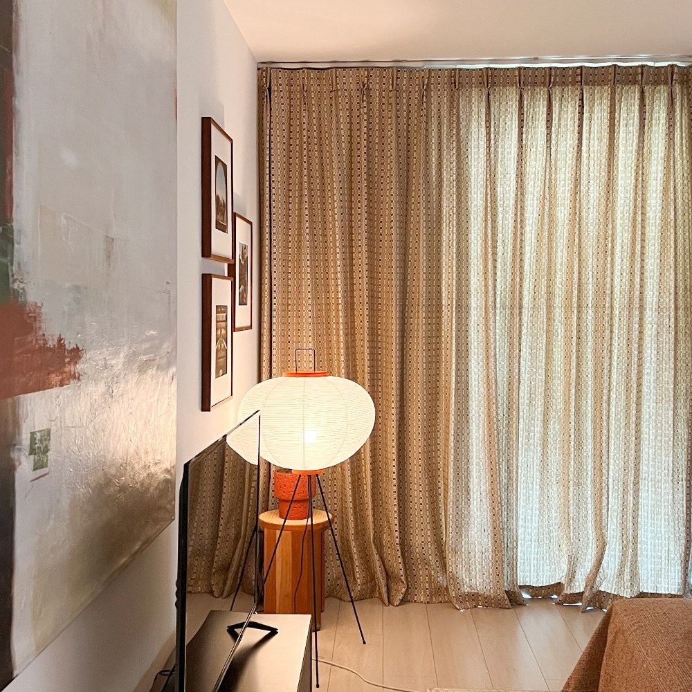Giada Geometric Woven Pattern Linen Curtains