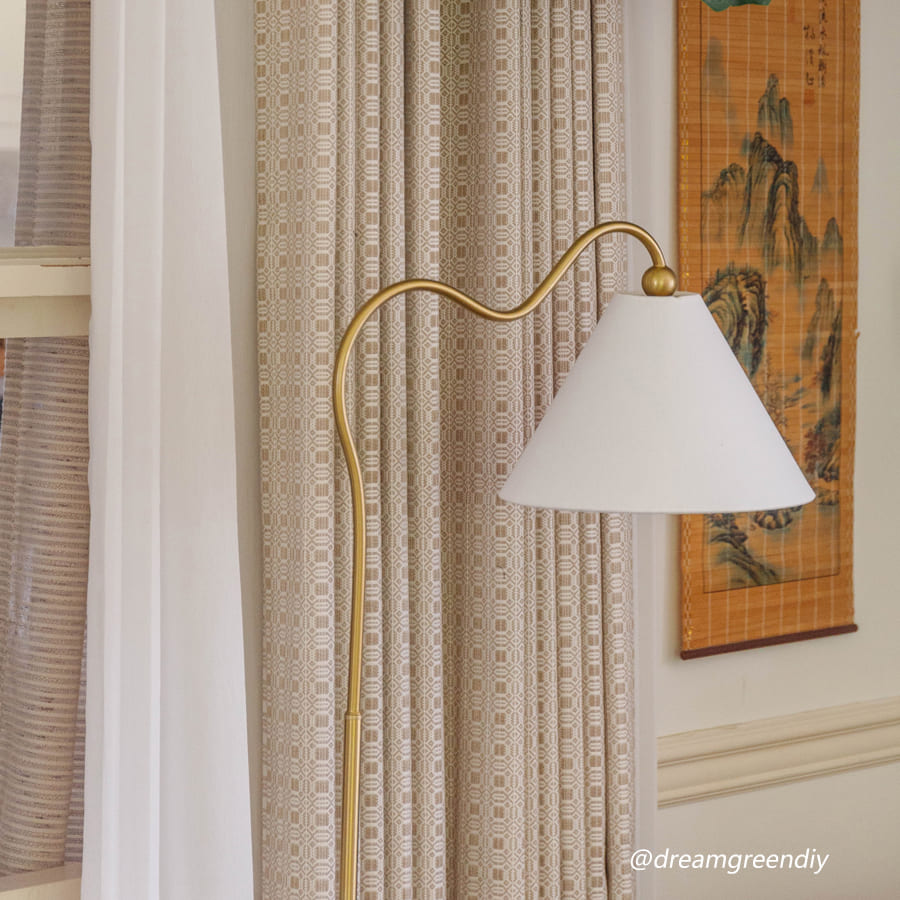 Giada Geometric Woven Pattern Linen Curtains