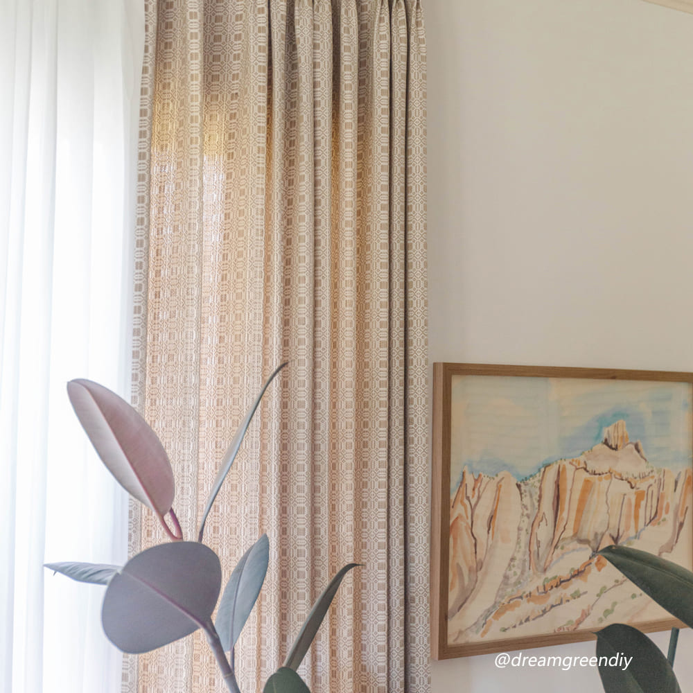 Giada Geometric Woven Pattern Linen Curtains