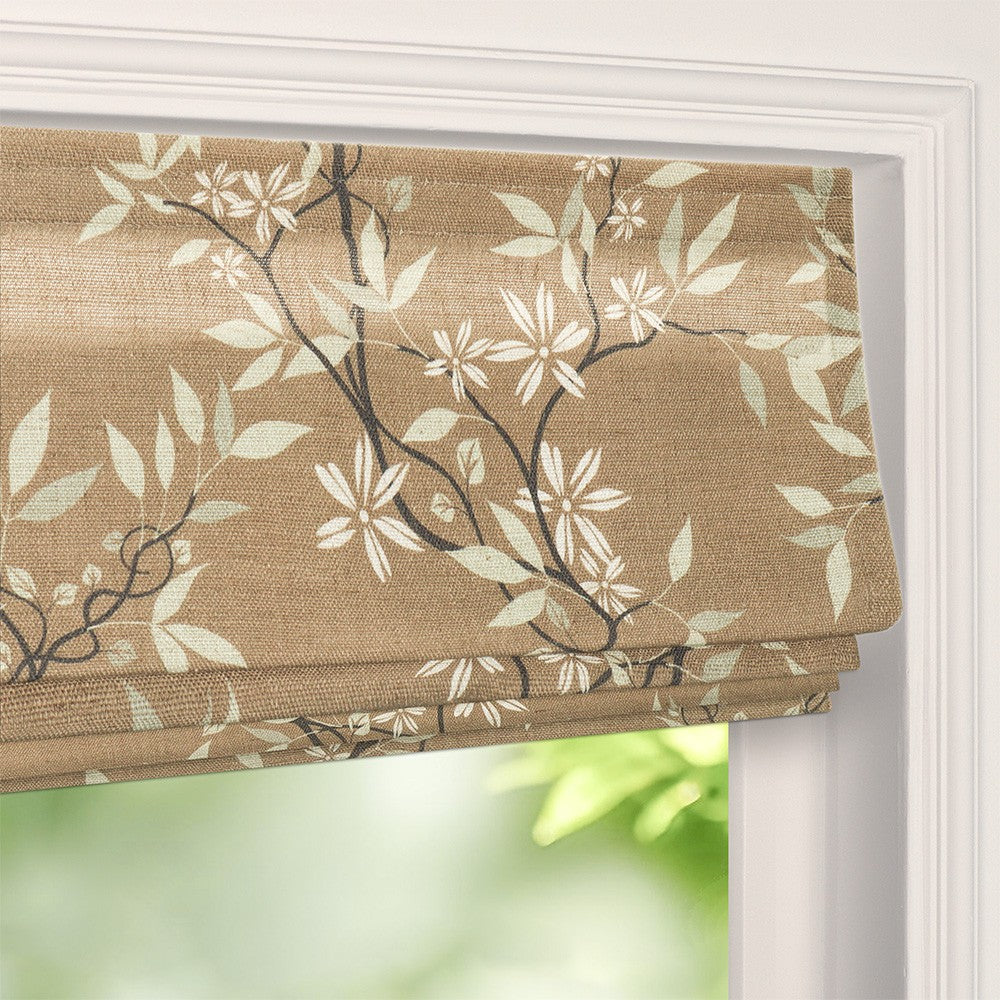 Gina Beige Floral Roman Shade