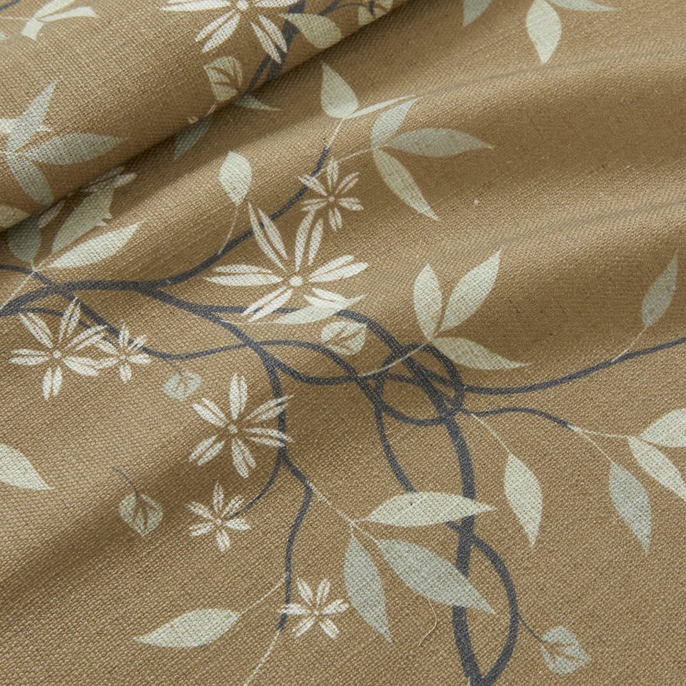 Gina Subtle Printed Floral Leaf Linen Curtains