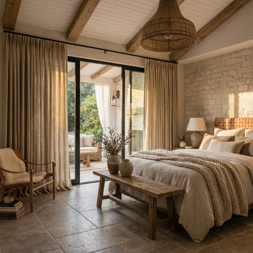 Grasso Green 100% Linen Sheer Curtains