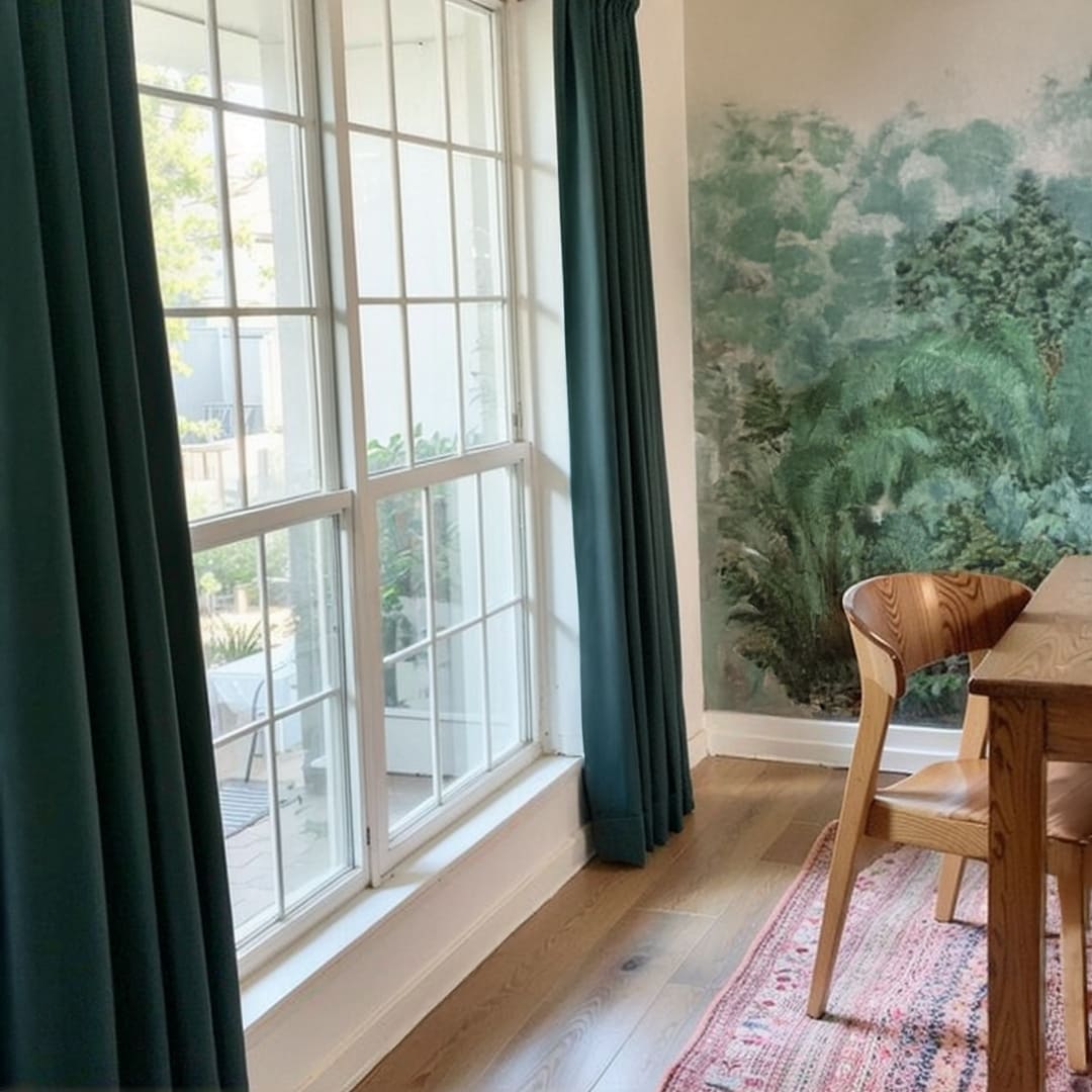 Grasso Green 100% Linen Sheer Curtains