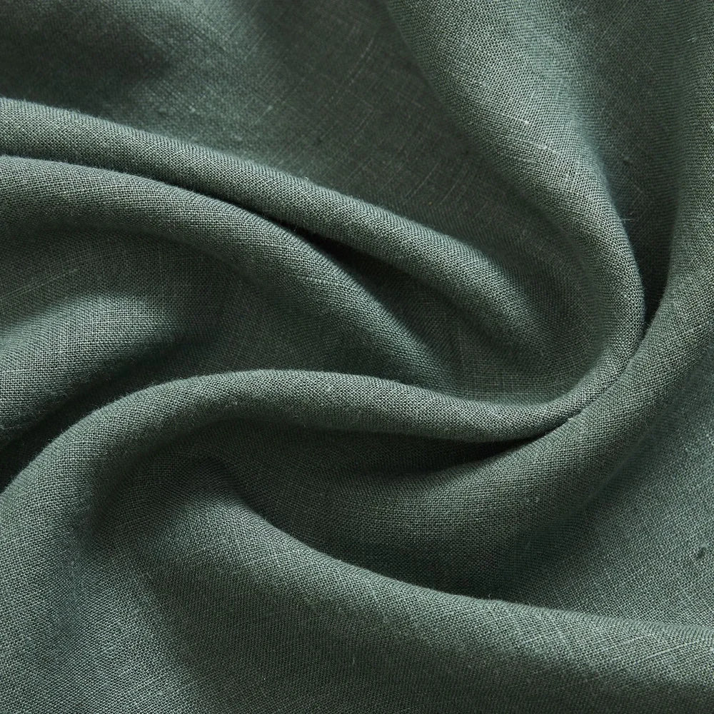 Grasso Green 100% Linen Sheer Curtains
