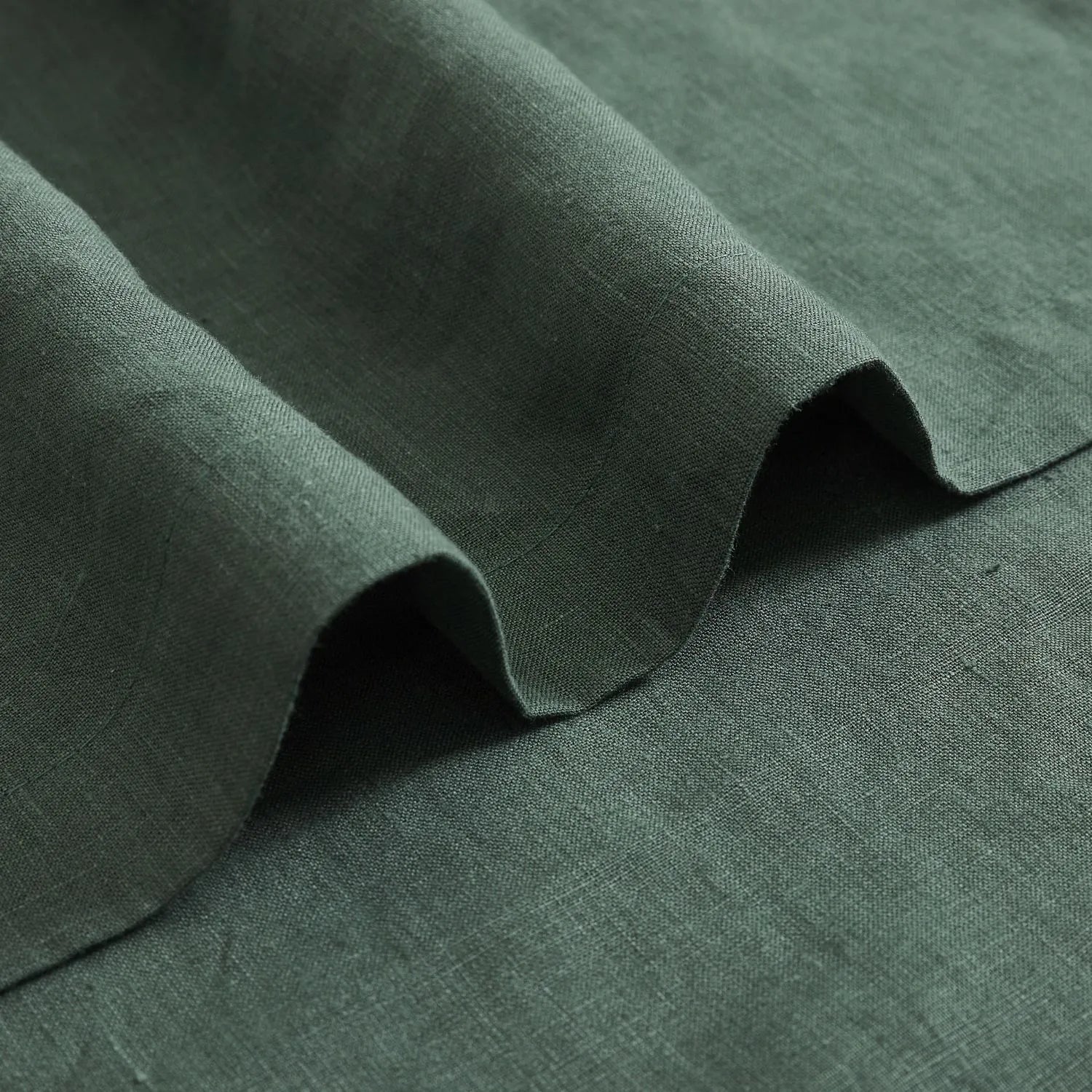 Grasso Green 100% Linen Sheer Curtains