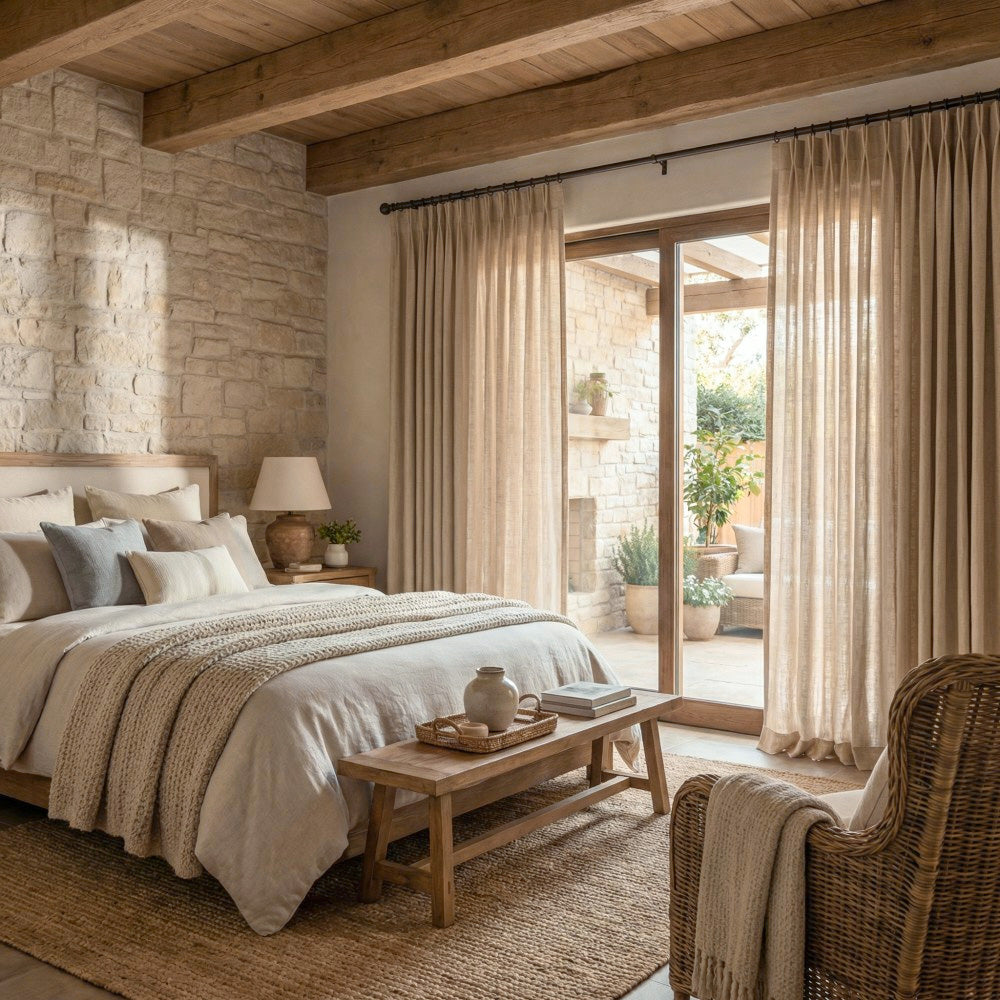Grasso Green 100% Linen Sheer Curtains