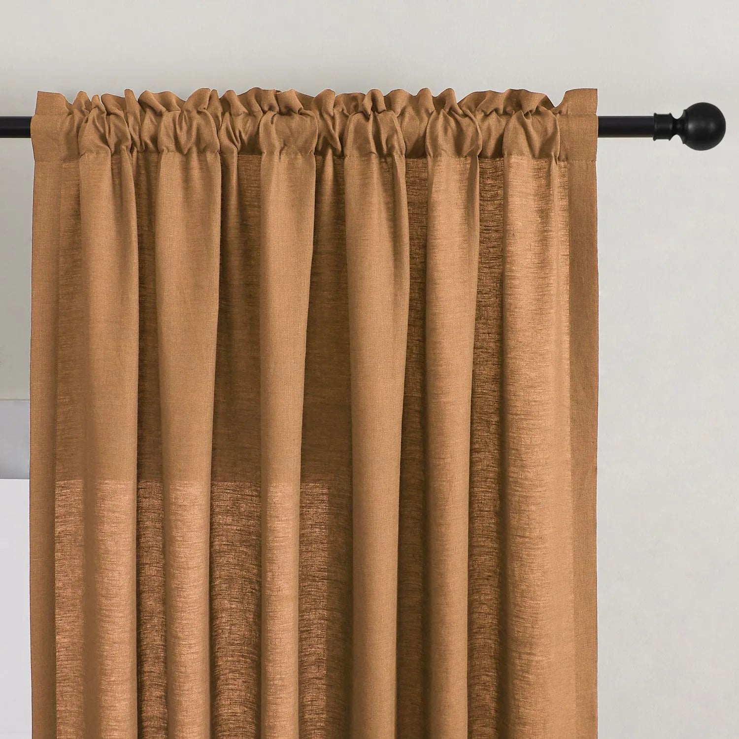 Grasso Green 100% Linen Sheer Curtains