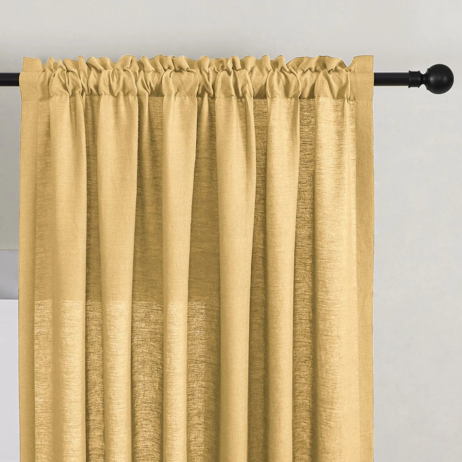 Grasso Green 100% Linen Sheer Curtains