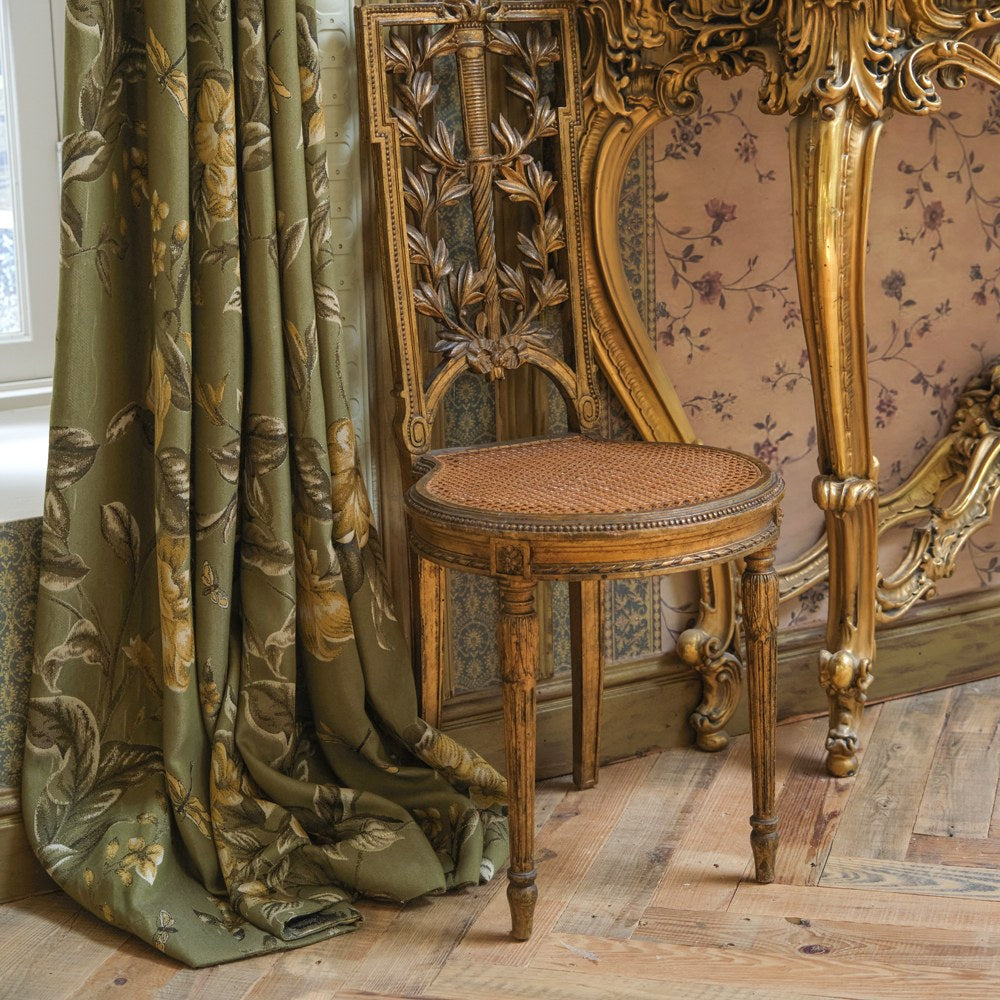 Cheyenne Green Bold Peony Floral Jacquard Curtains