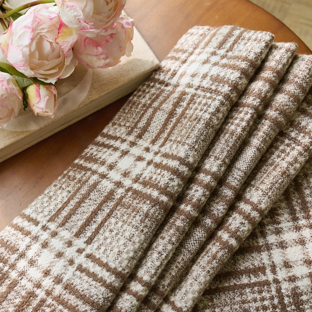 Hadley Modern Vintage Brown Plaid Curtains