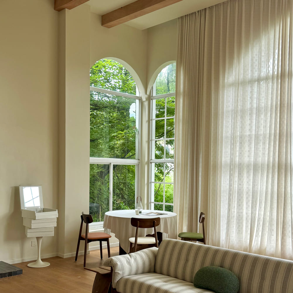 Harlow Plaid Textured Linen Sheer Curtains