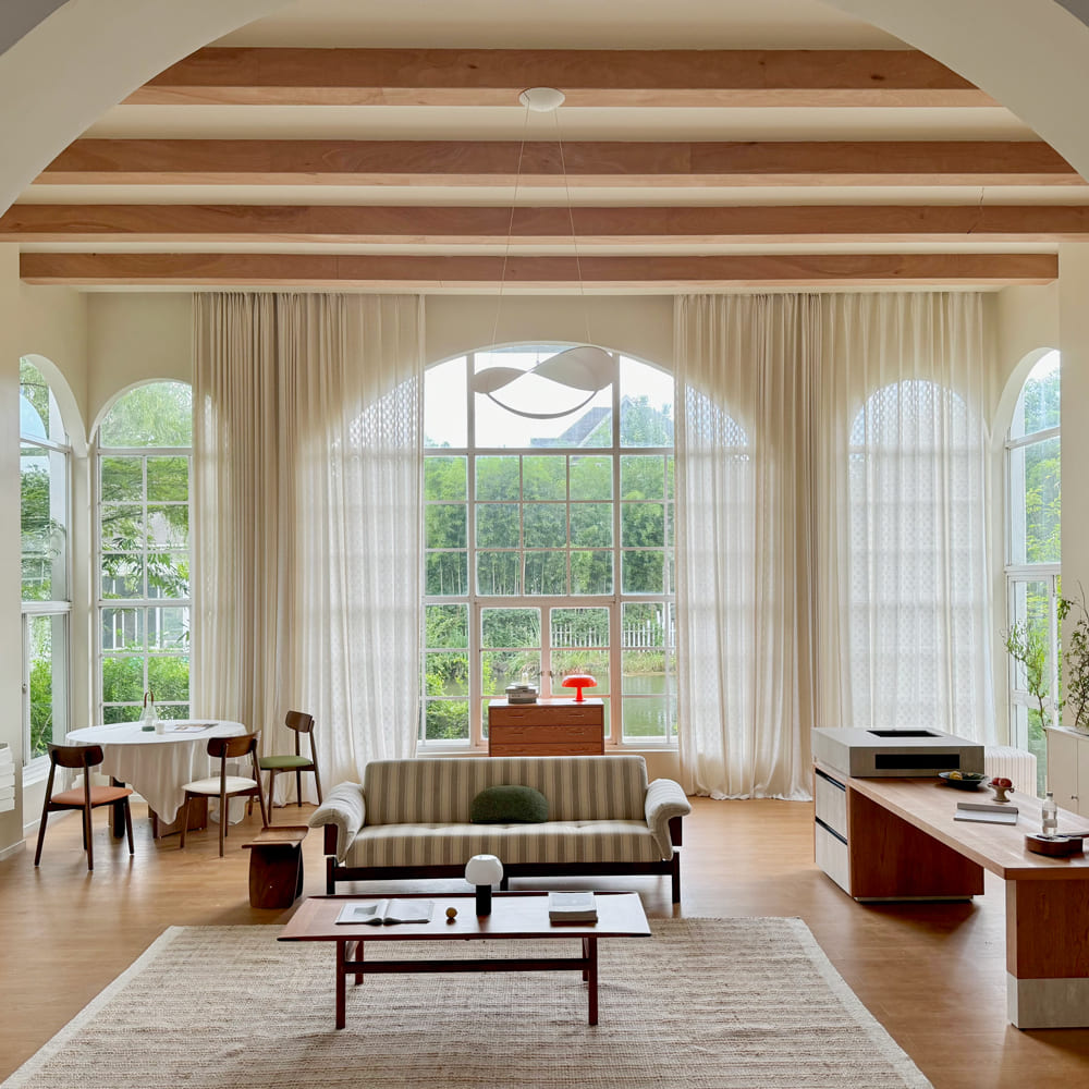 Harlow Plaid Textured Linen Sheer Curtains