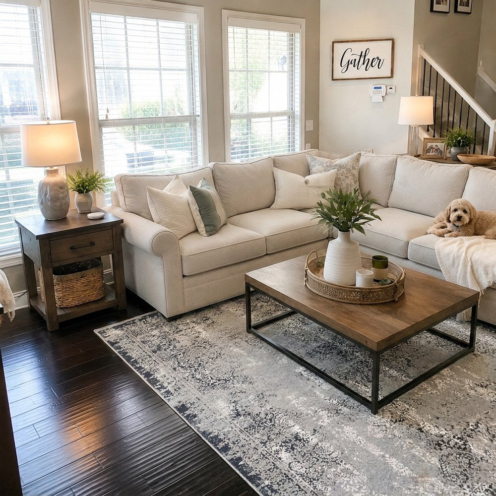 Hayes Faded Vintage Medallion Area Rug